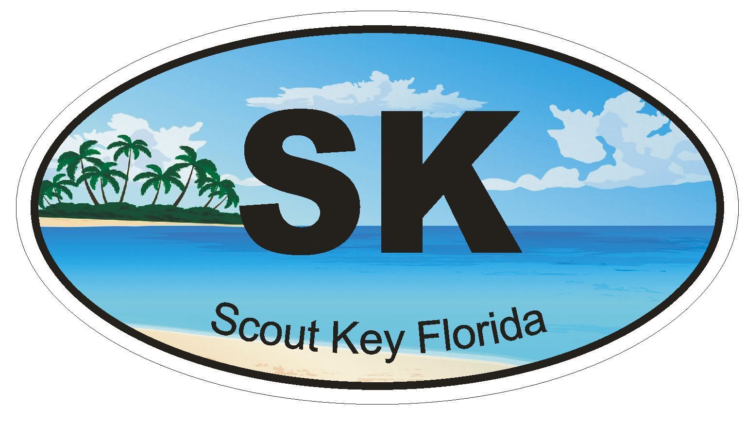 Scout Key Florida Oval Bumper Sticker or Helmet Sticker D1279 Euro Oval - $1.39 - $75.00