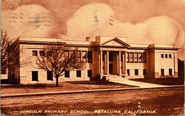 Vtg Postcard Petaluma California CA - Lincoln Primary School Sepia View  - £7.68 GBP