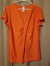 Avon Mark - Orange Drape Front Blouse Size XL       B23 - £9.18 GBP