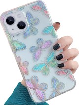 Glitter Clear Phone Case for 15 Plus Case for Women Girls Cute Red Purple Pink B - £20.42 GBP