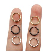 Sleeper Earrings 20G 10mm Gold Silver Black 316L Surgical Stainless Stee... - £24.22 GBP