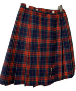 Imp For Girls Tartan Check With Gold Safety Pin Mini Skirt Red White But... - $316.24 MXN