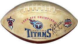 Steve McNair signed 1999 Tennessee Titans AFC Champs/SBXXXIV Logo Full Size Foot - £392.48 GBP