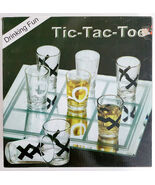Tic Tac Toe Drinking Fun Glass Game Night Glass Board Shot Glasses GstRm - €5,15 EUR