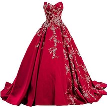 Gothic White Lace Long Ball Gown V Neck Formal Prom Evening Dress Fuchsia US 8 - £140.73 GBP