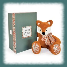 Histoire d&#39;Ours Paris Fox Floral Plush Stuffed Animal Toy Baby Lovey RARE NWT 10 - £34.55 GBP