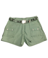 Vintage Girls Youth Juniors Cargo Shorts w/Retro Belt Size 14 Green 28&quot; ... - $30.60 CAD