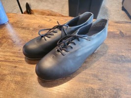 Capezio Leather Tap Shoes Ladies Black Womens Size 7.5 W - £55.39 GBP