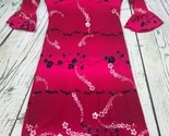Red Floral Dress V Neck Dress Lined 3/4 Sleeve Y2K Small - $23.75