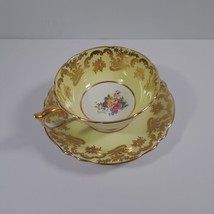 PARAGON Double Warrant Yellow Gold Bouquet Bone China Tea Cup and Saucer - £68.82 GBP