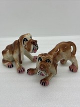 Vintage BLOOD HOUND DOGS Salt &amp; Pepper SHAKERS Very Nice Condition 4” Ce... - $37.04