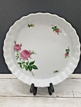 Christineholm Porcelain Rose Pattern Quiche, Tart, Pie Plate 9.5&quot; Baking Dish - £13.21 GBP