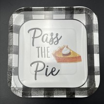 10 Pass The Pie Pumpkin 7x7 Square Paper Lunch Plates Fall Autumn Thanks... - £2.27 GBP