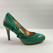 Anthropologie Miss Albright Retro D&#39;Orsay Leather Suede Pumps Teal Green... - £37.96 GBP