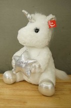 NWT Aurora Large Holiday Magical Unicorn Soft White &amp; Silver Plush Toy 17&quot; Tall - £27.08 GBP