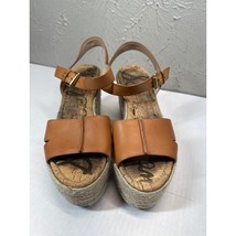Sam Edelman Maura Tan Leather Espadrille Wedge Shoes Womens Size 10M - $558.84 MXN