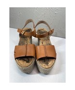 Sam Edelman Maura Tan Leather Espadrille Wedge Shoes Womens Size 10M - $558.84 MXN