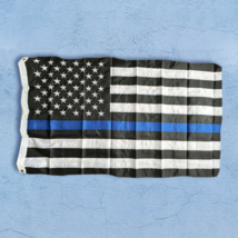 NALELI Embroidered Thin Blue Line USA Flag 3x5 ft  Police Flag sewn stripes - £7.14 GBP