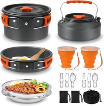 Camping Cooking Set Camping Cookware Outdoor Aluminum Mess Kit With Fryi... - $840.15 MXN