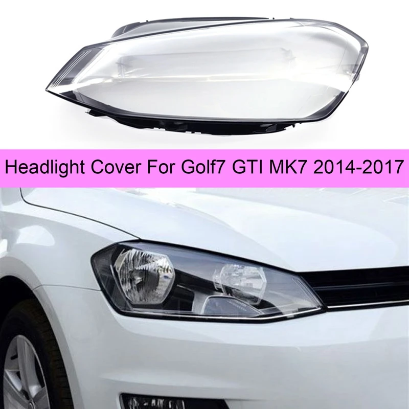 Car Headlight Cover Head Light Lamp Lens Shell Cover For Volkswagen VW Golf7 GTI - £86.38 GBP