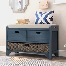 Merax Storage Bench With Removable Basket, Cushion And 2 Drawers, Fully,... - £207.59 GBP