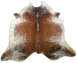 Speckled Longhorn Cowhide Rug Size: 7&#39; X 6 1/4&#39; Brown/White Cowhide Rug ... - $296.01