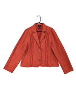 RQT Women&#39;s XL Orange Microsuede 3-Button Blazer Jacket, Western Country... - $568.63 MXN