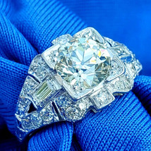 Earth mined Diamond Deco Engagement Ring 2.06 Carat Antique Platinum Solitaire - $313,810.84 MXN