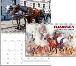 2023 Spiral-bound Wall Calendar (Horses) - 12 Months Desktop / Wall Calendar - £9.48 GBP