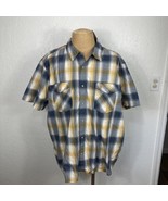 Carhartt Shirt Mens 3XL Grays Gold Relaxed Fit Short Sleeve Plaid Pearl-Snap NWT - $39.59