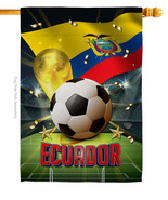 World Cup Ecuador House Flag Soccer 28 X40 Double-Sided Banner - £29.55 GBP