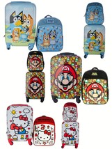 Kids Licensed Carry-on &amp; Backpack Luggage Set, Bluey/Hello Kitty/Super Mario NI - $129.95