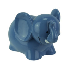 Enchanting Smiling Blue Elephant Childrens Coin Bank - £16.84 GBP