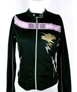 Metta Femme Girl&#39;s Jacket Size L Dance Studio Sparkly Glittered Black Zi... - $13.85