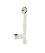 Trip Lever 1-1/2 in. White Poly Pipe Bath Waste and Overflow Drain in Ch... - £7.28 GBP
