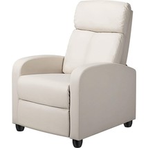 Off White High-Density Faux Leather Push Back Recliner Chair - €304,51 EUR