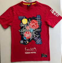 Tango Hotel Men&#39;s Kandinsky Veiled Glow T-Shirt in Red-Size Small - $24.97