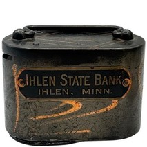 Vtg Steel Savings Bank Coin Bill Slot Piggy 1938 Ihlen State Bank Minnes... - €33,96 EUR
