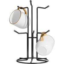 Mug Tree For Large Mugs, Counter Coffee Mug Holder With 6 Hooks, Metal Standing  - $45.99