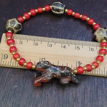 Antique Tibetan agate animal figurine ventian Whteheart  Pumtek beaded b... - $1,363.86 MXN