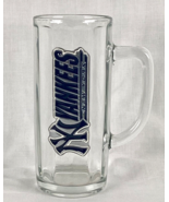 New York Yankees 7&quot; Tall Pewter Badge Beer Mug Heavy Glass - £10.86 GBP
