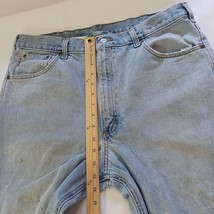 Carhartt Men’s Faded Blue Denim Distressed Jeans Measured Size 37×30 image 14