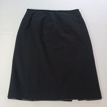 Kasper Women&#39;s Black Rear Zip &amp; Slit Wool Blend Pull-On Skirt Size 12 Wa... - $15.83