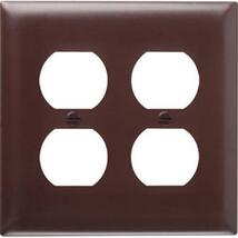 Pass &amp; Seymour SP82U 2 Gang 2 Duplex Outlet Openings Urea Wall Plate, Brown - $21.97 CAD