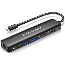 Usb C Hub Multiport Adapter, Usb C Dongle 7 In 1 With 4K 60Hz Hdmi Port, 1Gbps E - £51.94 GBP