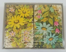 Vintage Tiffany Plastic Coated Playing Cards Flowers Double Deck  - £18.62 GBP