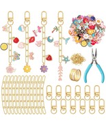 AUGSUN 189Pcs Keychain Making Kit Charm Jewelry Chain Making Crafts Incl... - $30.77