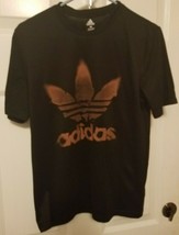 Adidas Mens Big Trefoil Logo Graphic T Shirt Size Small Black - $11.64