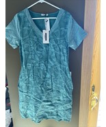NWT Lungo L’arno purolino made in italy linen dress sz S ladies Teal Flo... - £45.42 GBP