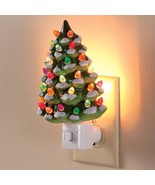 Night Light Christmas Tree Lighted Green Indoor Lighting Holiday Seasona... - £23.65 GBP